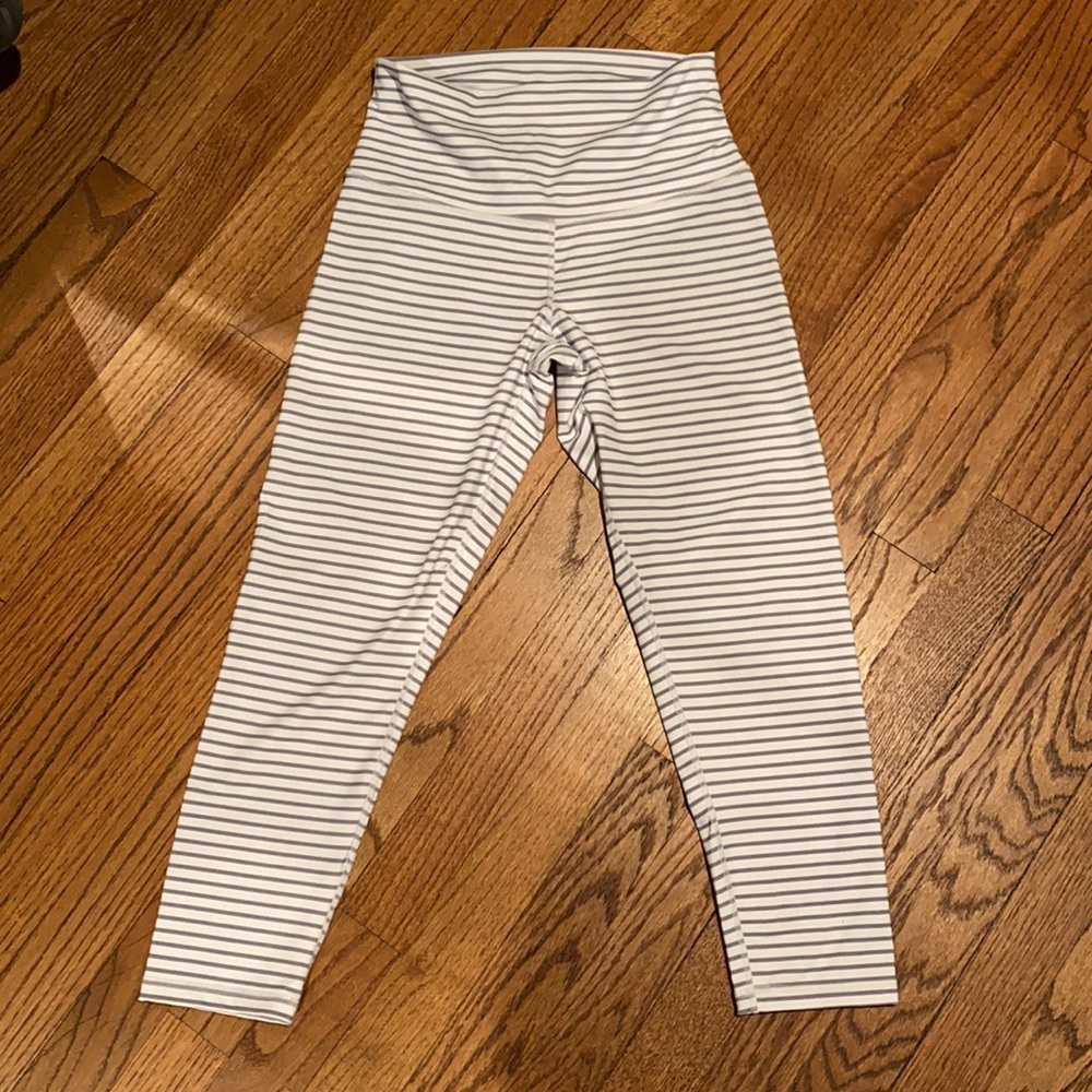 DYI striped cropped workout leggings